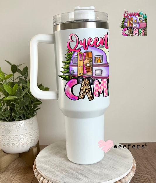 Queen Camper UV DTF Decal 40oz Tumbler Decal Weefers