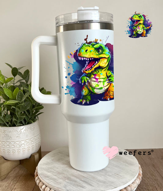 T Rex Dinosaur UV DTF Decal 40oz Tumbler Decal Weefers