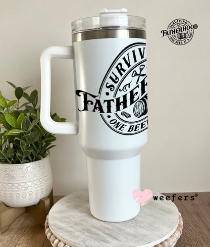 UV DTF Decal - Surviving Fatherhood One Beer at a Time 40oz Tumbler Weefers