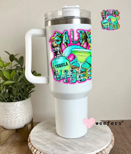 Salty Vibes UV DTF Decal 40oz Tumbler Decal Weefers