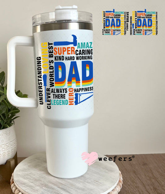 UV DTF Cup Wraps - Dad Quotes 40oz Tumbler Weefers