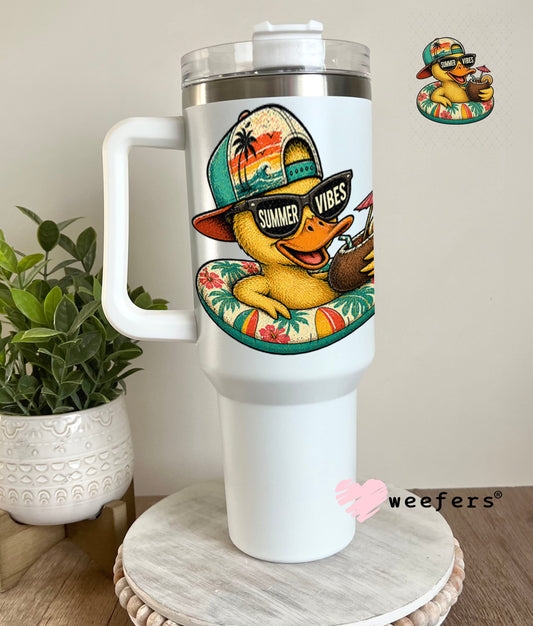 UV DTF Decal - Cool Duck Summer Vibes 40oz Tumbler Weefers