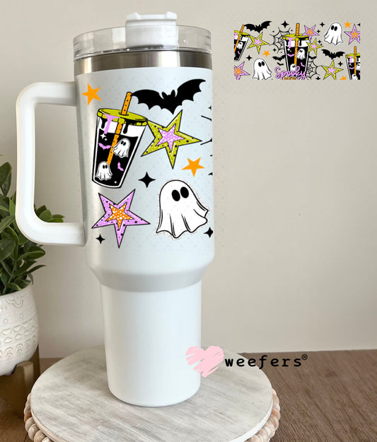 UV DTF Cup Wraps - Halloween Spooky Ghost Coffee 40oz Tumbler Weefers