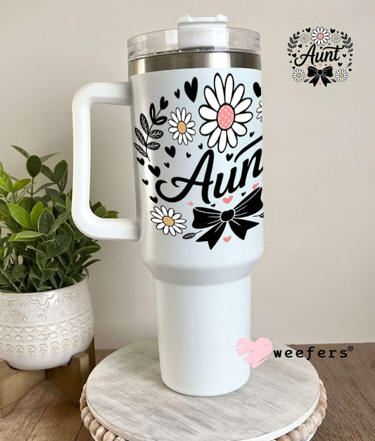 UV DTF Decal - Aunt Black Bow 40oz Tumbler Weefers
