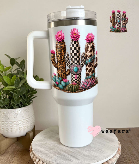 UV DTF Decal - Leopard Cactus 40oz Tumbler Weefers