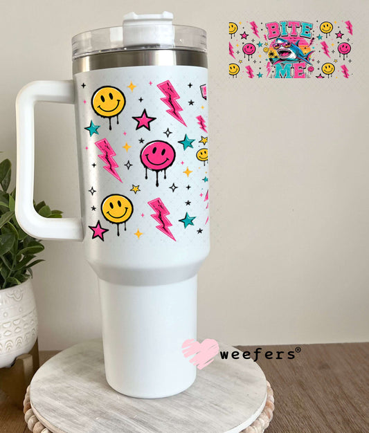 UV DTF Cup Wraps - Bite Me Shark - Weefers® Exclusive 40oz Tumbler Weefers