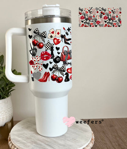 UV DTF Cup Wrap – USA Red White Blue Bows 40oz Tumbler Cup Wrap Weefers