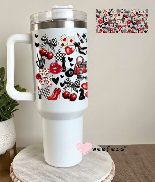 UV DTF Cup Wraps - Western Red Cherries and Balloon Dogs 40oz Tumbler Weefers