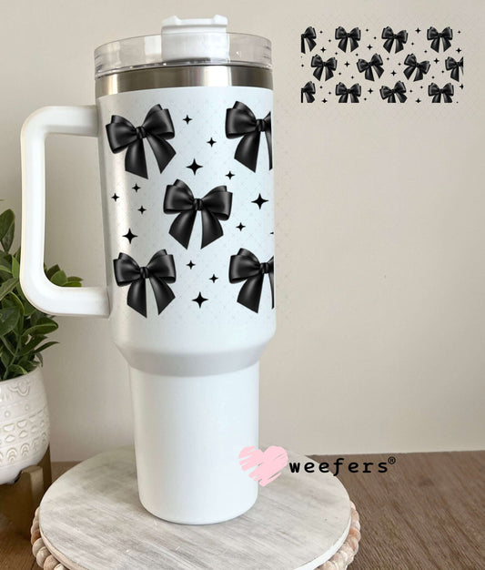 UV DTF Cup Wraps - Black Bows 40oz Tumbler Weefers