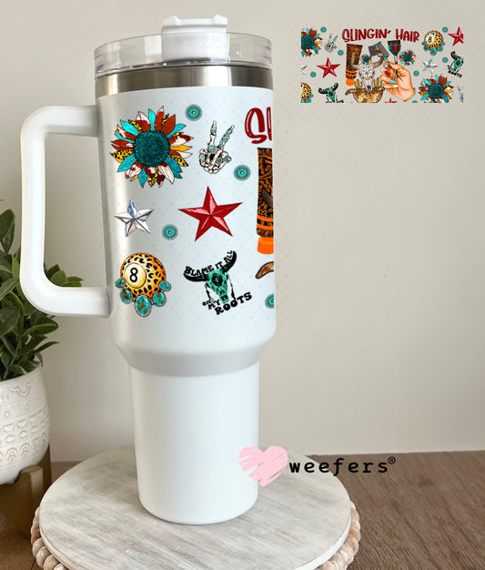 UV DTF Cup Wrap – USA Red White Blue Bows 40oz Tumbler Cup Wrap Weefers