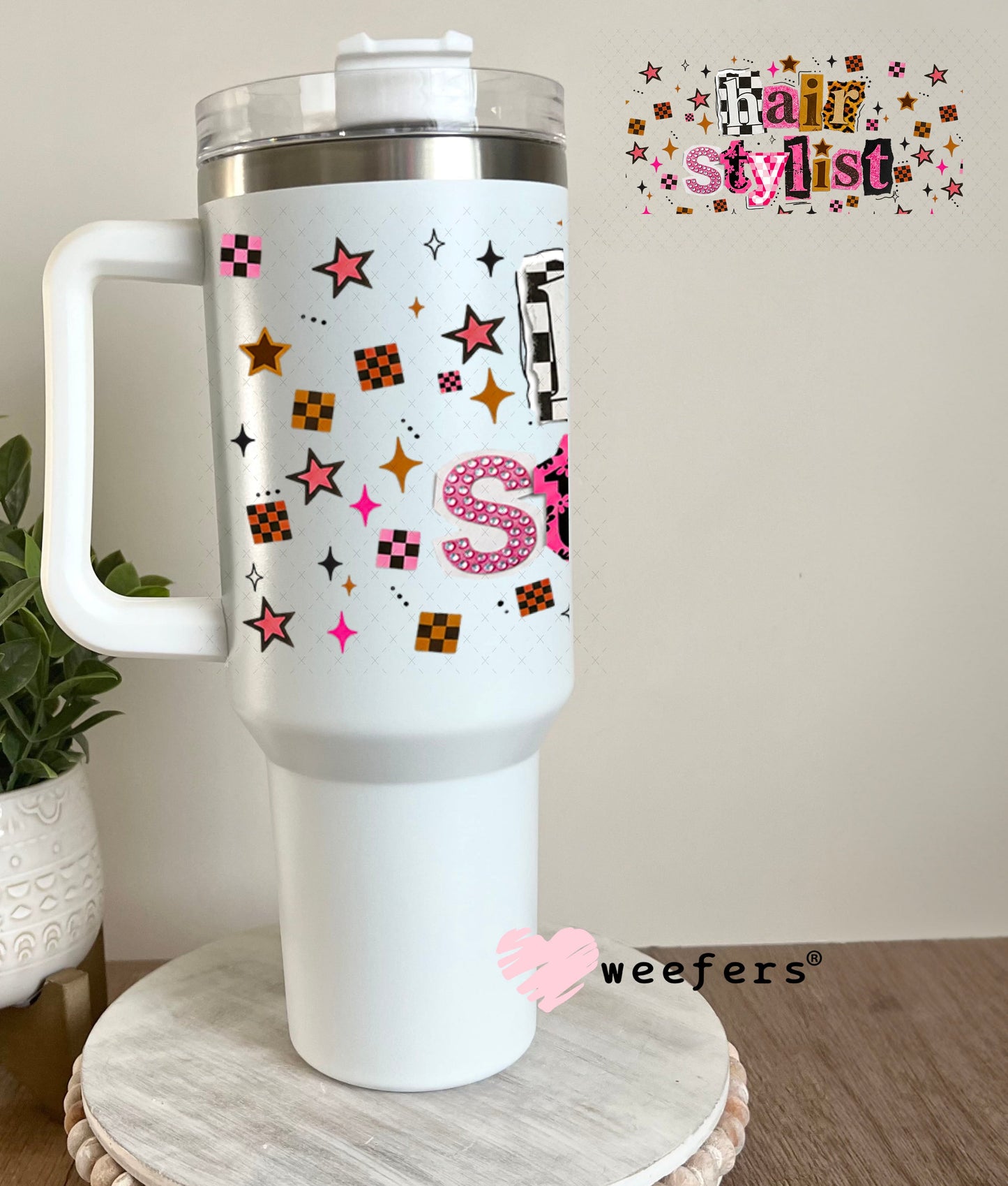 UV DTF Cup Wrap – USA Red White Blue Bows 40oz Tumbler Cup Wrap Weefers