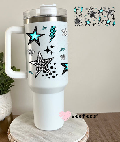 UV DTF Cup Wrap – USA Red White Blue Bows 40oz Tumbler Cup Wrap Weefers