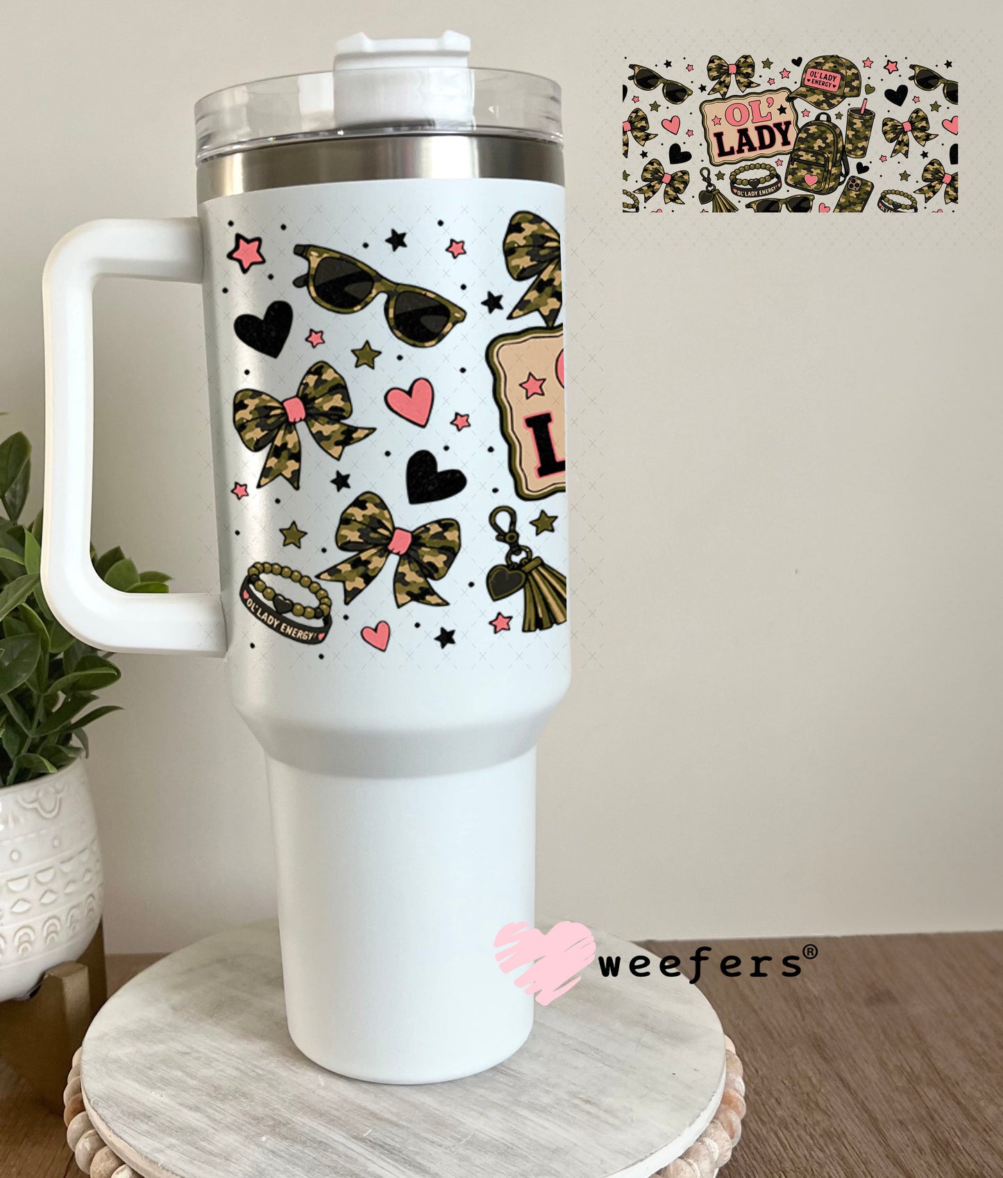UV DTF Cup Wrap – USA Red White Blue Bows 40oz Tumbler Cup Wrap Weefers
