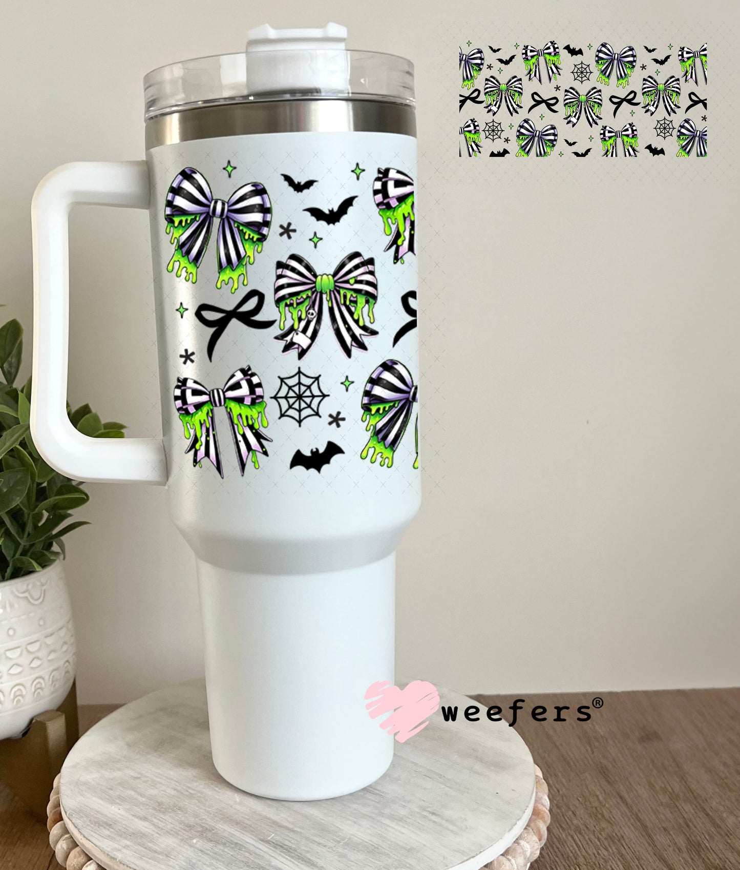 UV DTF Cup Wrap – USA Red White Blue Bows 40oz Tumbler Cup Wrap Weefers