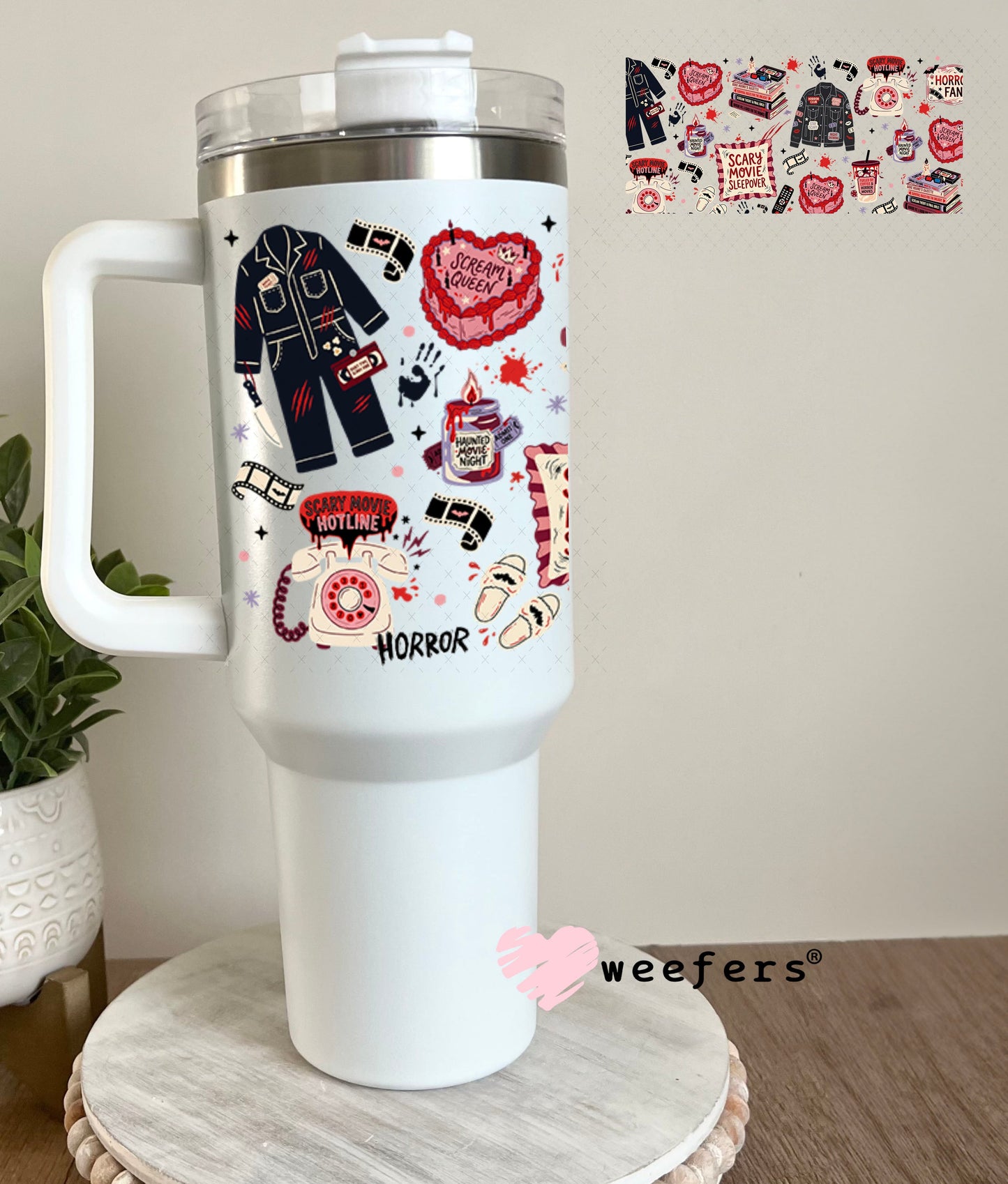UV DTF Cup Wrap – USA Red White Blue Bows 40oz Tumbler Cup Wrap Weefers