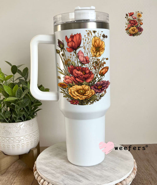 UV DTF Decal - Fall Flower Bouquet 40oz Tumbler Weefers