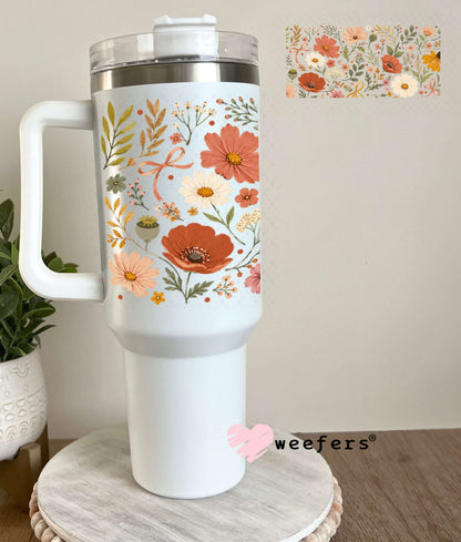 UV DTF Cup Wraps - Fall Flowers 40oz Tumbler Weefers
