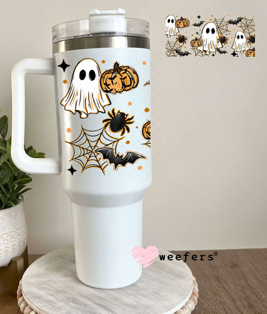 UV DTF Cup Wraps - Ghost Spider Webs Halloween 40oz Tumbler Weefers