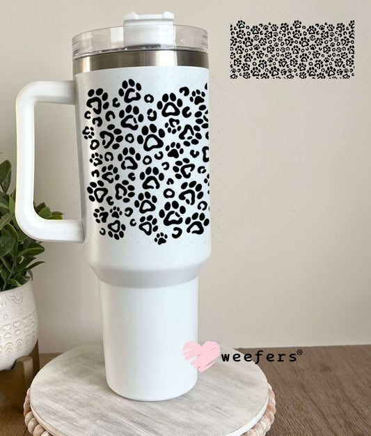 UV DTF Cup Wraps - Black Dog Paws 40oz Tumbler Weefers