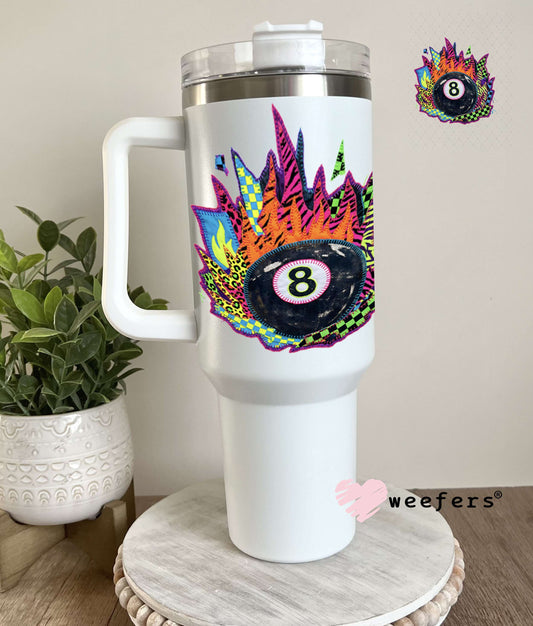 UV DTF Decal - Western Fire Eightball 40oz Tumbler Weefers