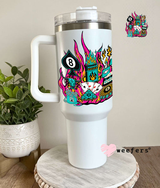 UV DTF Decal - Magenta Western Fire Collage 40oz Tumbler Weefers