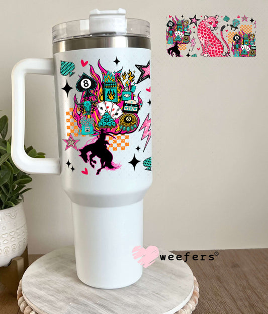 UV DTF Cup Wraps - Heart Pink Panther - Weefers® Exclusive 40oz Tumbler Weefers