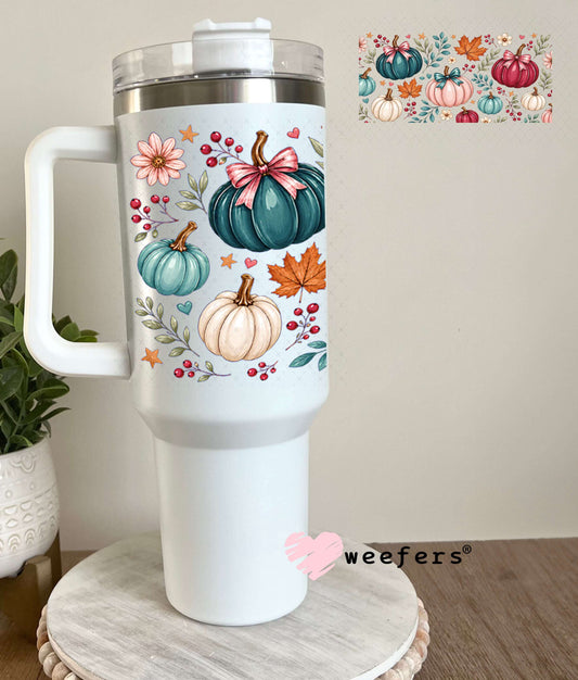 UV DTF Cup Wraps - Fall Colors Pumpkins 40oz Tumbler Weefers