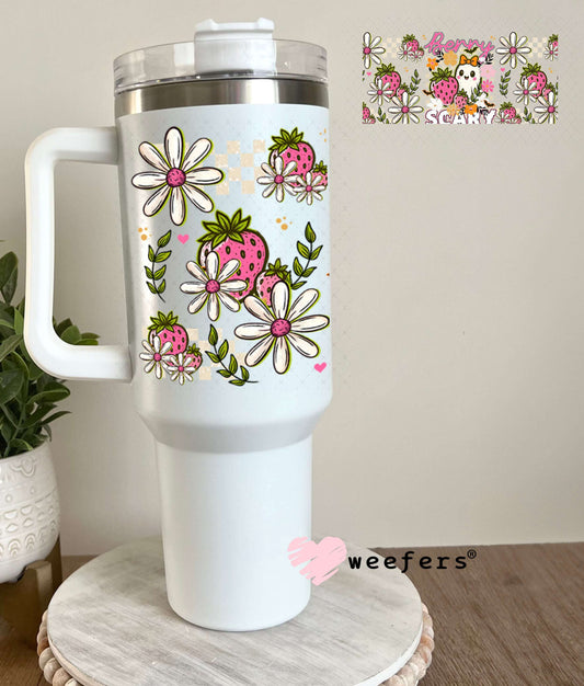 UV DTF Cup Wraps - Berry Scrary Strawberries and Ghost 40oz Tumbler Weefers