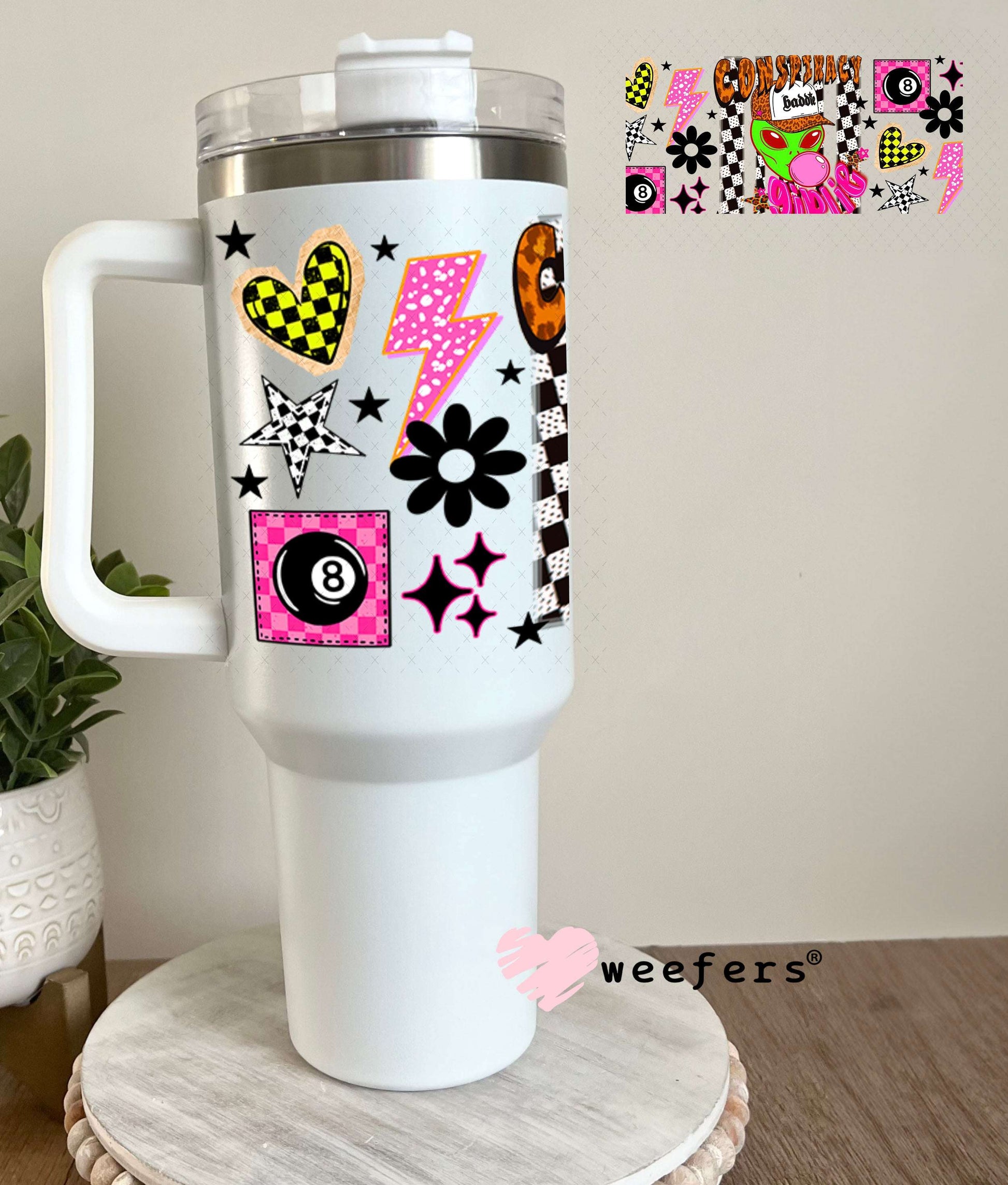 UV DTF Cup Wraps - Conspiracy Girlie - Weefers® Exclusive 40oz Tumbler Weefers