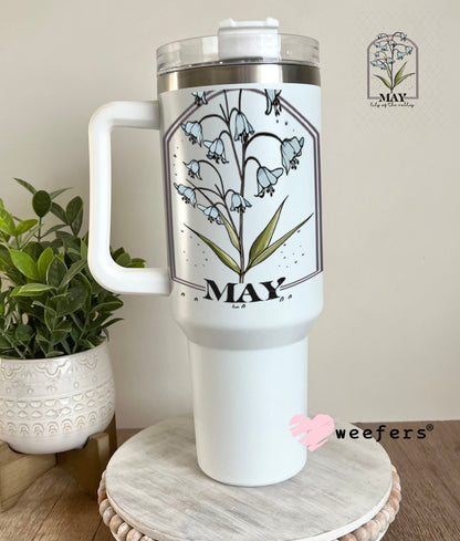 UV DTF Decal - May Lily of the Valley Birthday Month 40oz Tumbler Weefers