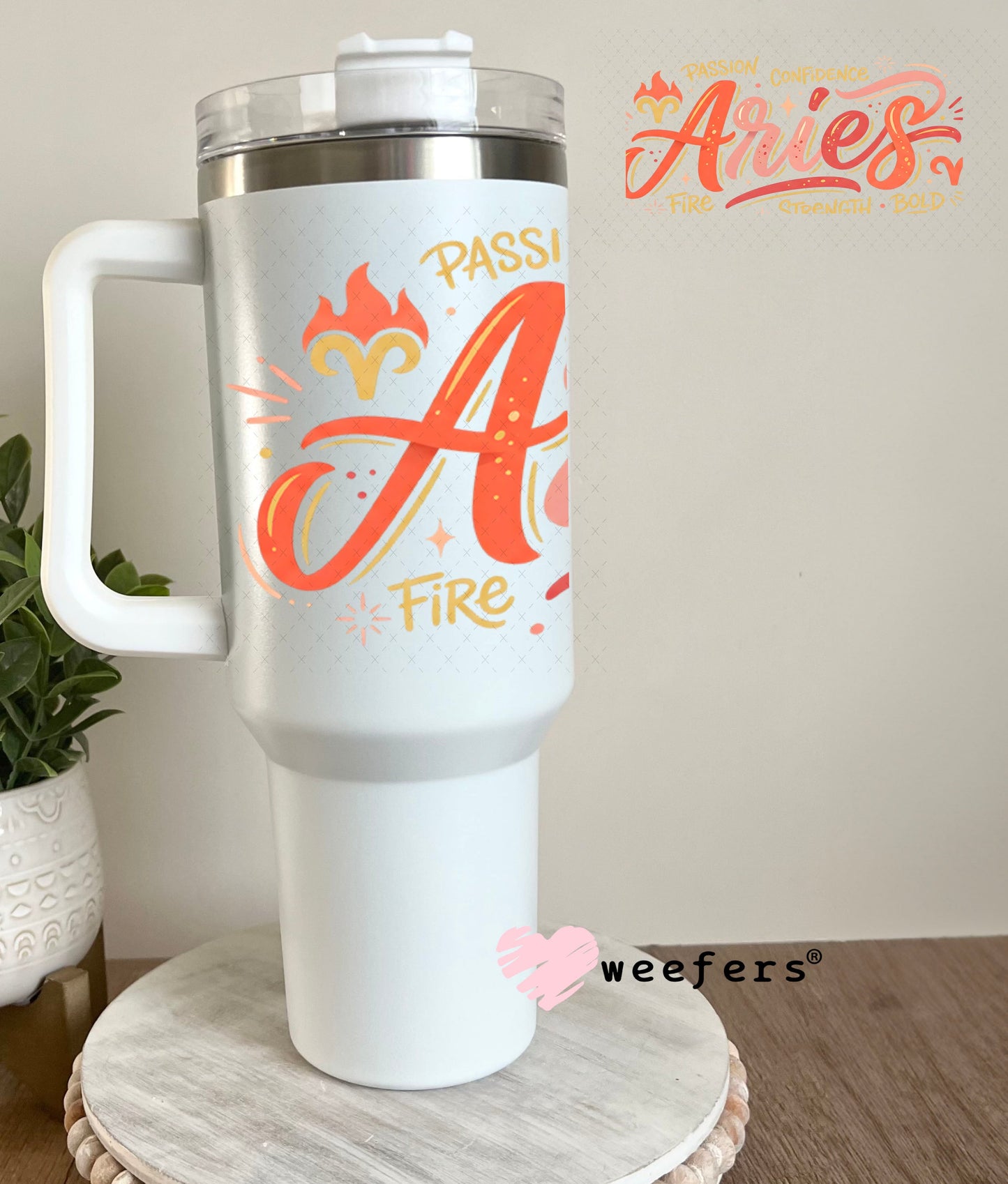 UV DTF Cup Wraps - Aries Zodiac Sign 40oz Tumbler Weefers
