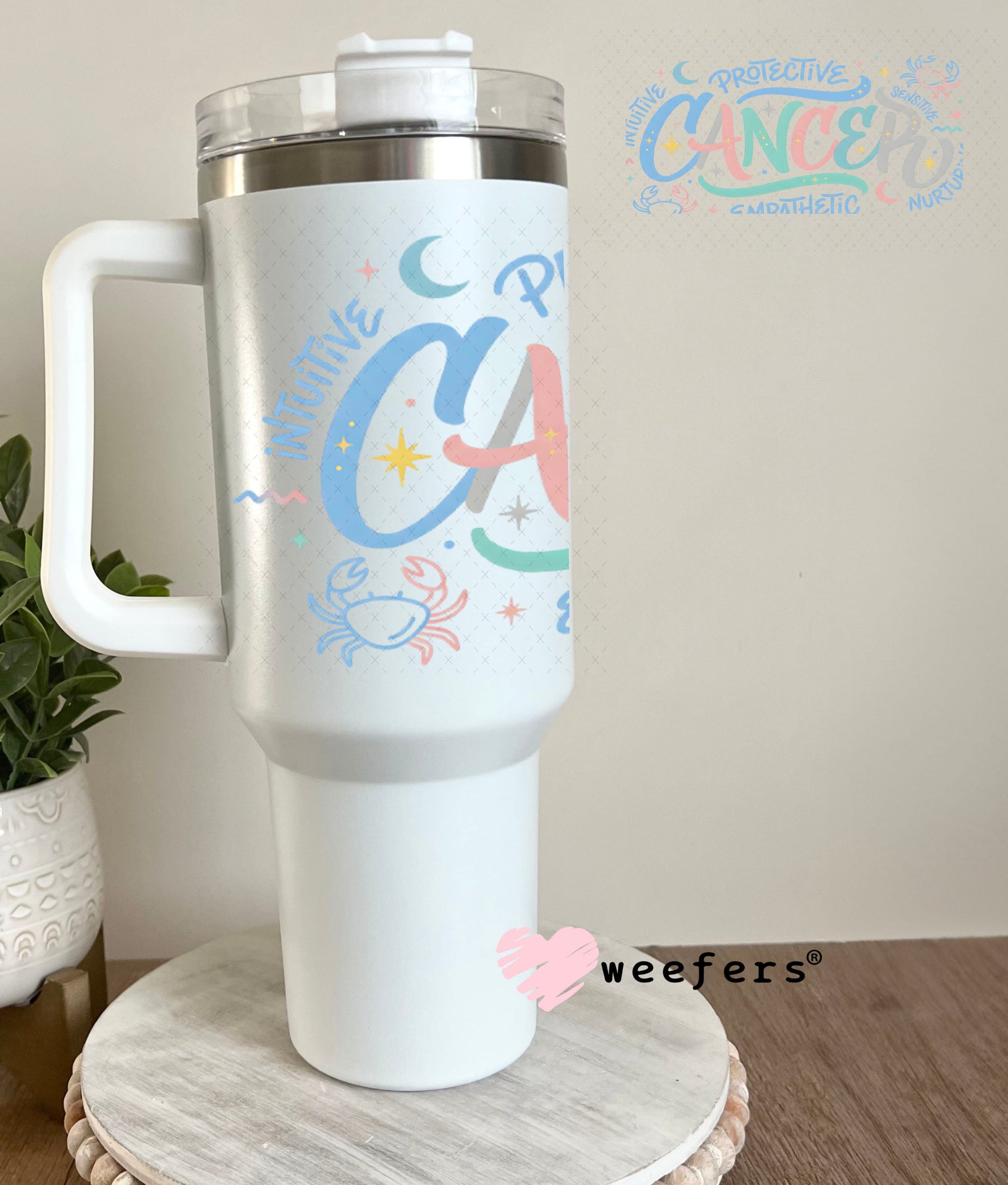 UV DTF Cup Wraps - Cancer Zodiac Sign 40oz Tumbler Weefers