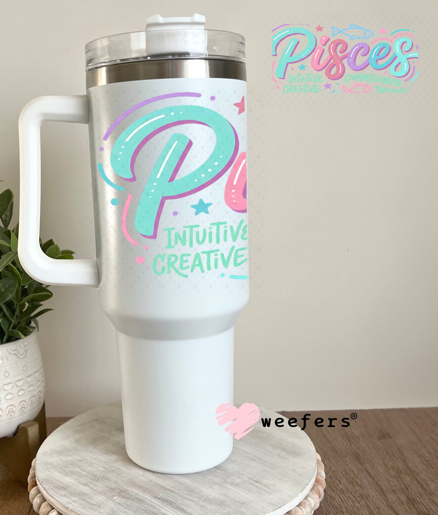 UV DTF Cup Wraps - Pisces Zodiac Sign 40oz Tumbler Weefers