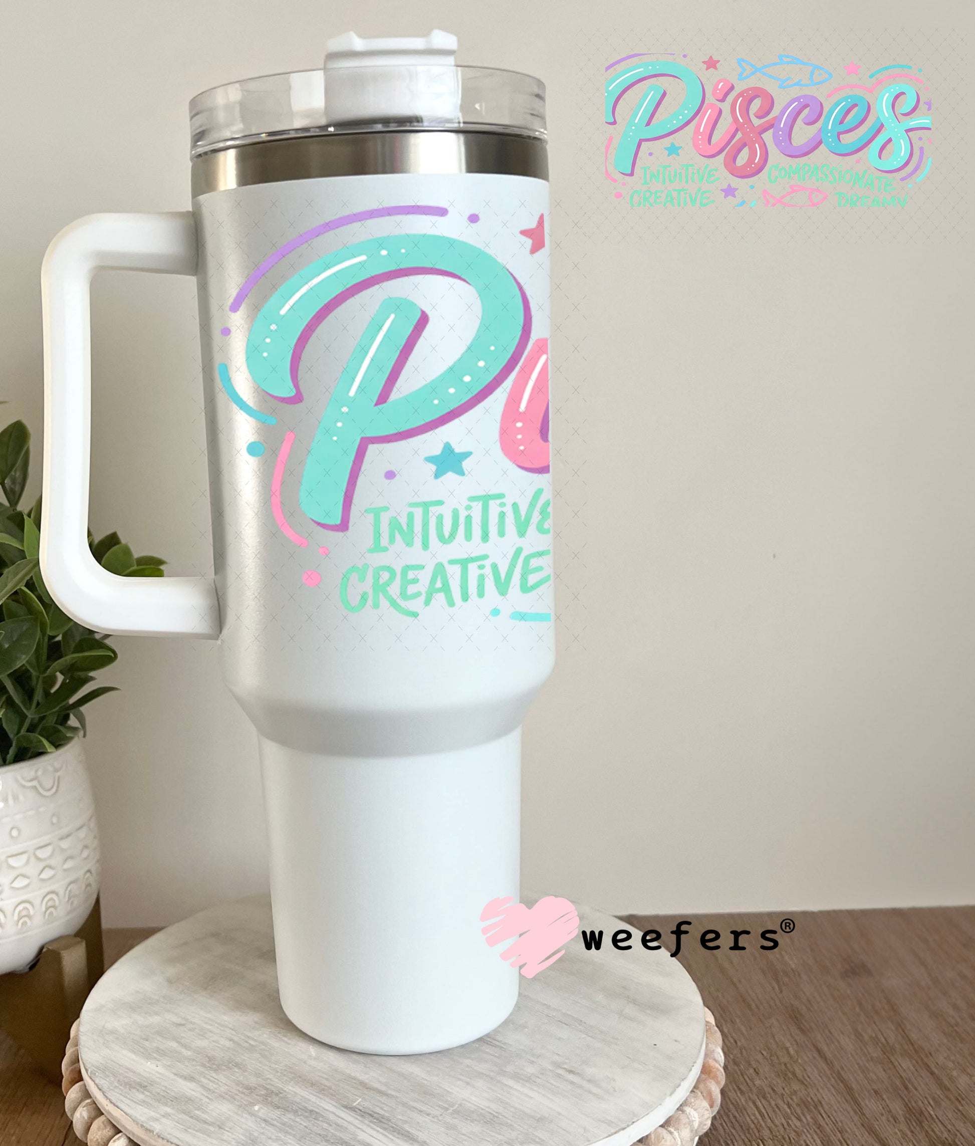 UV DTF Cup Wraps - Pisces Zodiac Sign 40oz Tumbler Weefers
