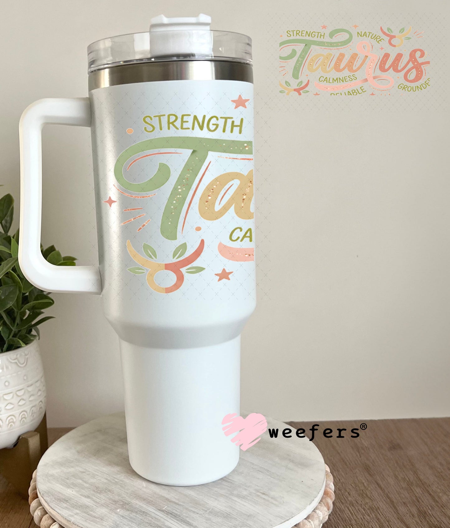 UV DTF Cup Wraps - Taurus Zodiac Sign 40oz Tumbler Weefers