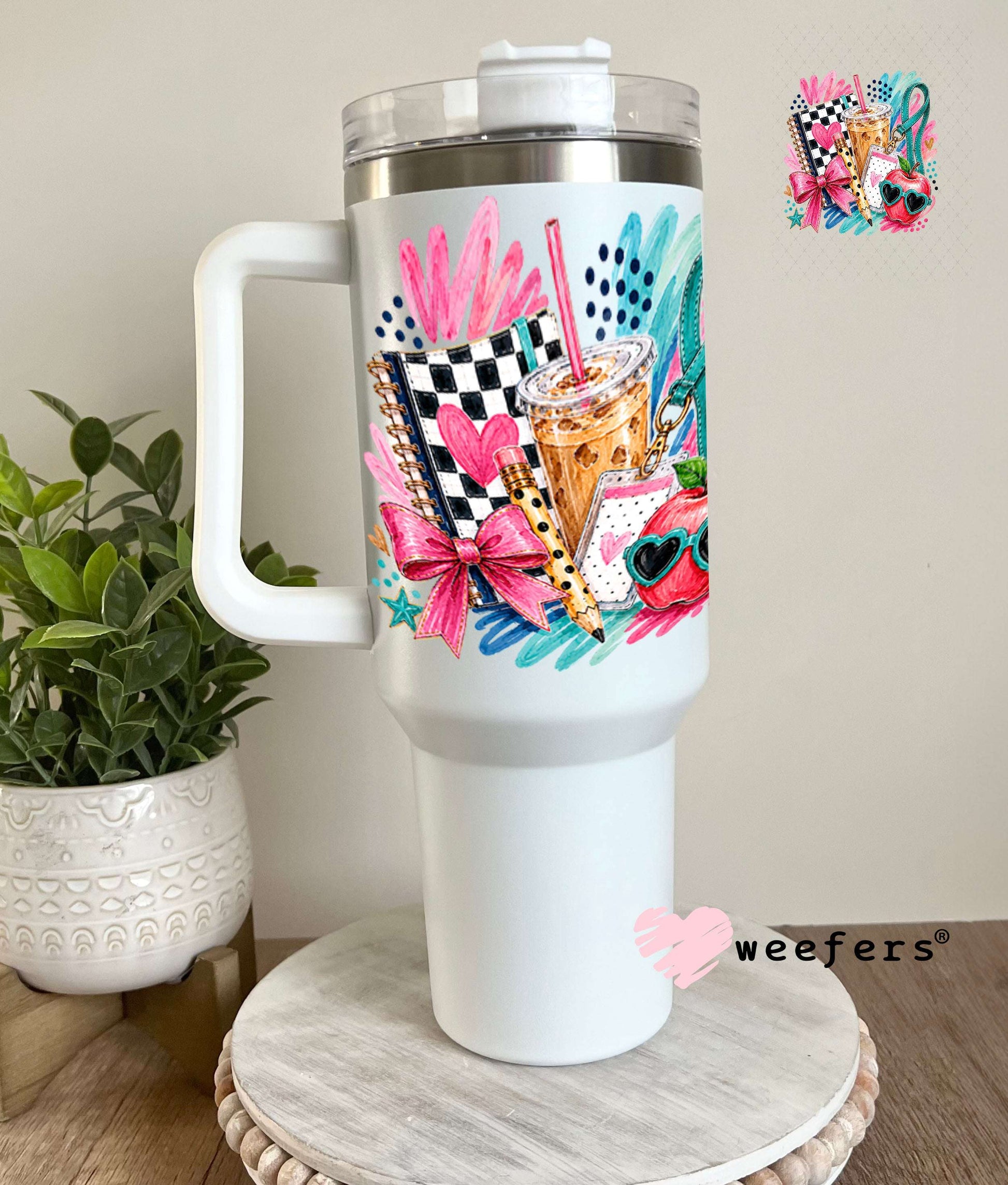 UV DTF Decal - Preppy Teacher 40oz Tumbler Weefers