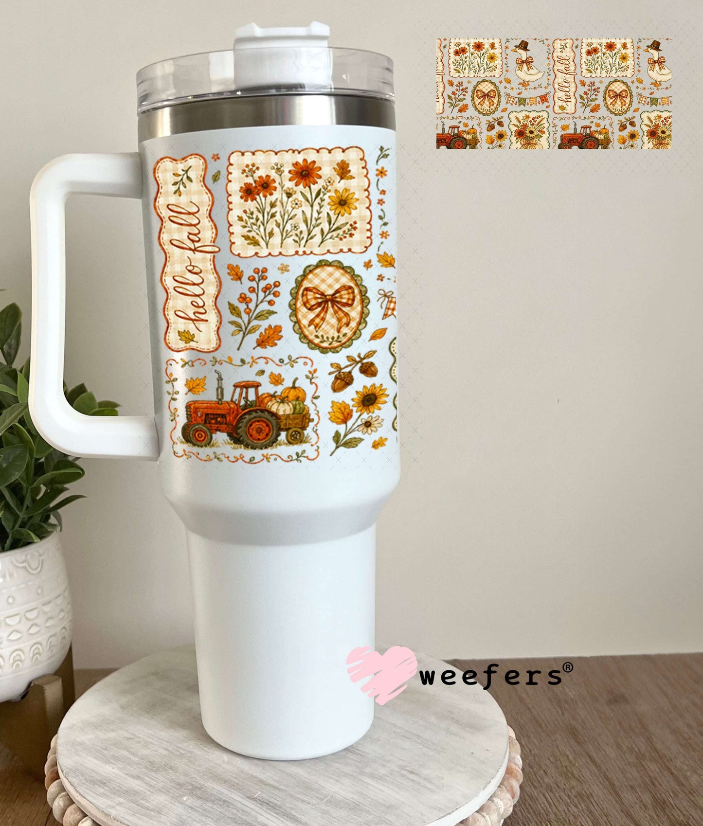 UV DTF Cup Wraps - Hello Fall Collage 40oz Tumbler Weefers