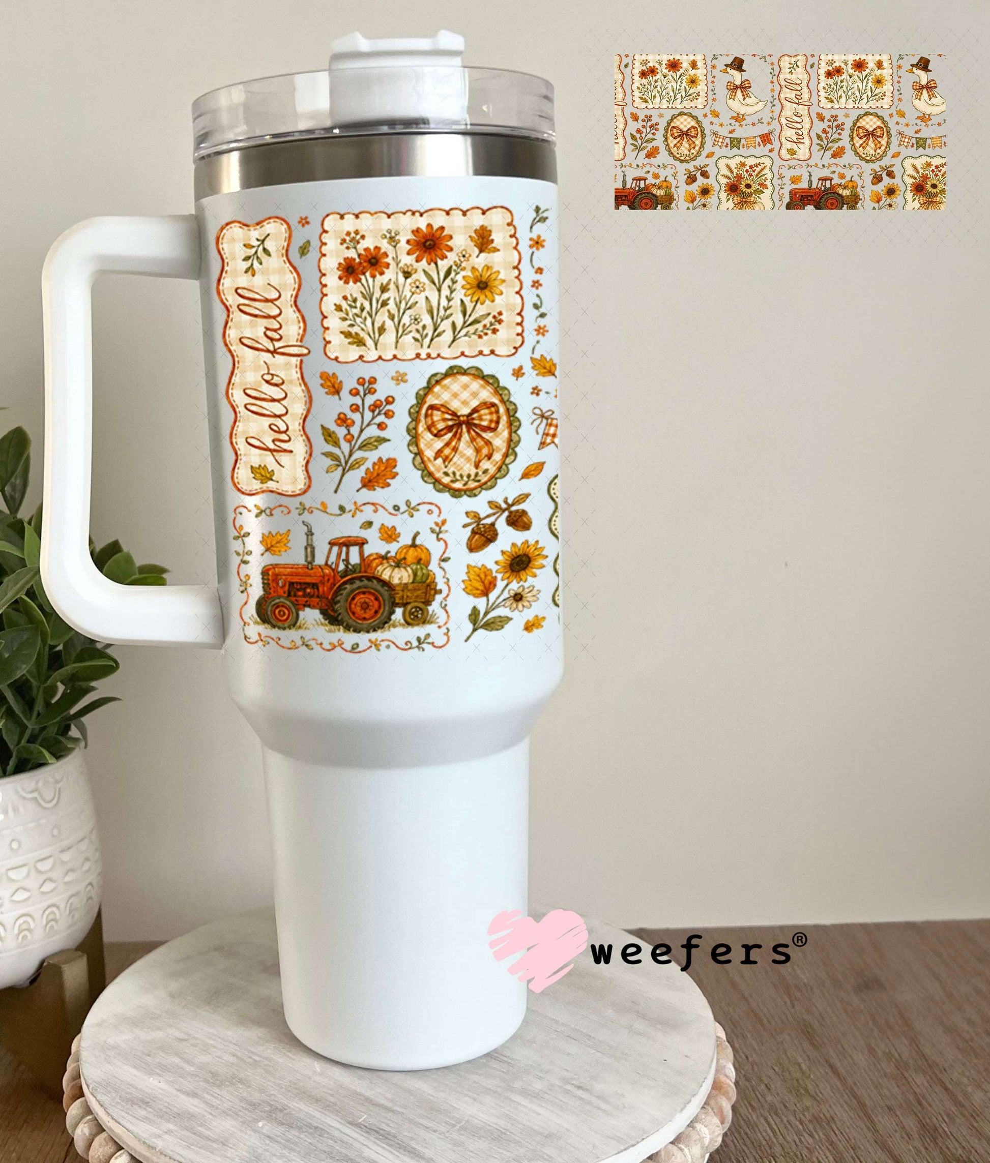 UV DTF Cup Wraps - Hello Fall Collage 40oz Tumbler Weefers