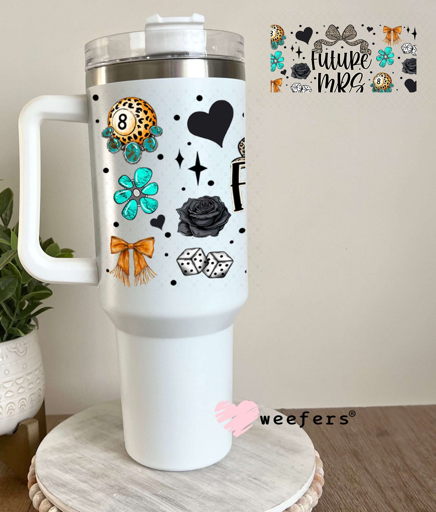 UV DTF Cup Wraps - Future Mrs Western Engagement Gift 40oz Tumbler Weefers