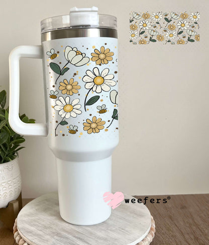 UV DTF Cup Wraps - Tulips and Daisy Flowers 40oz Tumbler Weefers