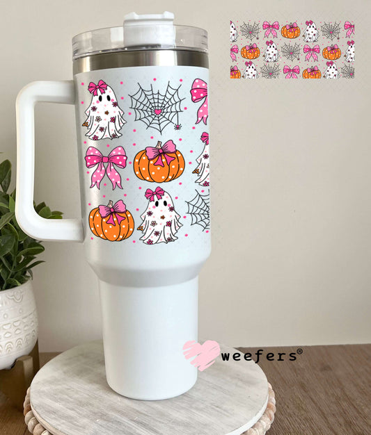 UV DTF Cup Wraps - Pink and Orange Ghosts 40oz Tumbler Weefers