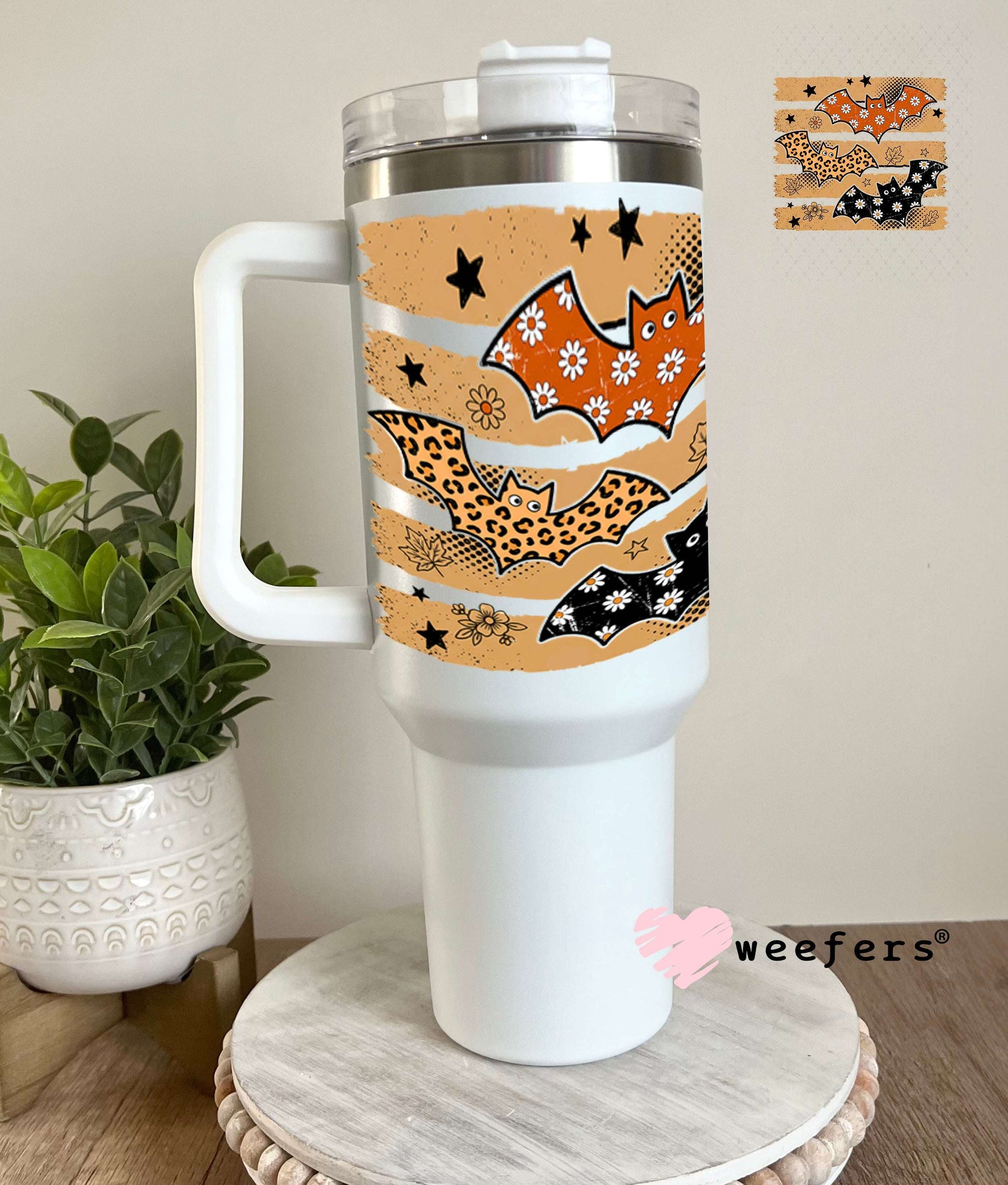 UV DTF Decal - Fall Bats 40oz Tumbler Weefers