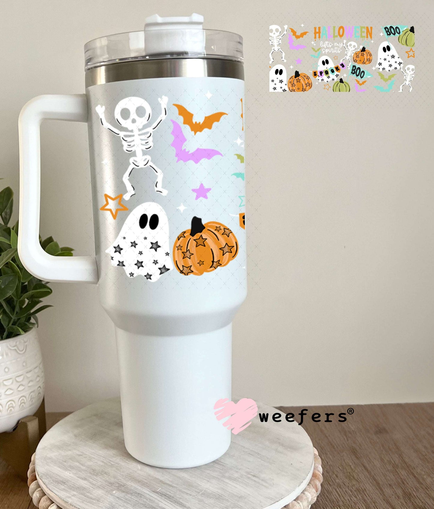 UV DTF Cup Wraps - Preppy Boo Halloween 40oz Tumbler Weefers