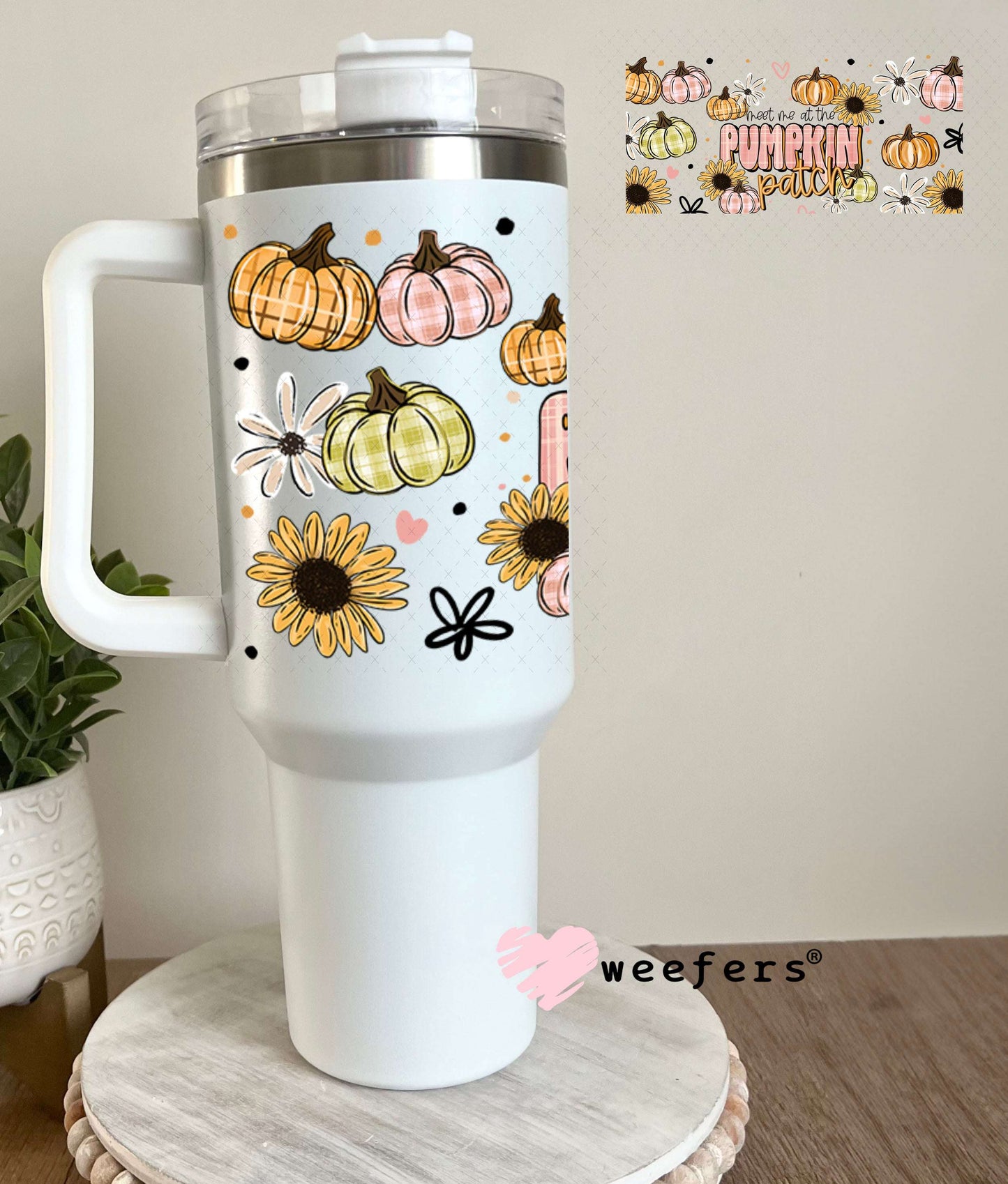 UV DTF Cup Wraps - Meet Me at the Pumpkin Patch 40oz Tumbler Weefers