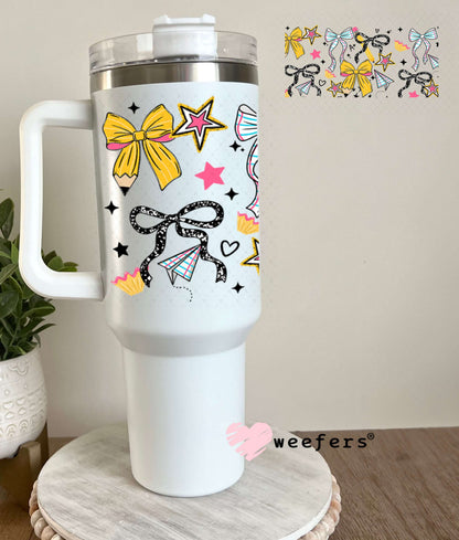 UV DTF Cup Wraps - Teacher Bows 40oz Tumbler Weefers