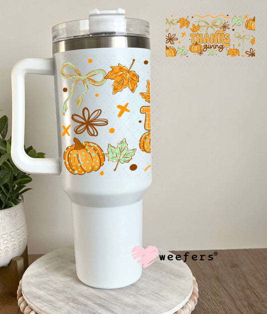 UV DTF Cup Wraps - Thanksgiving Vibes 40oz Tumbler Weefers