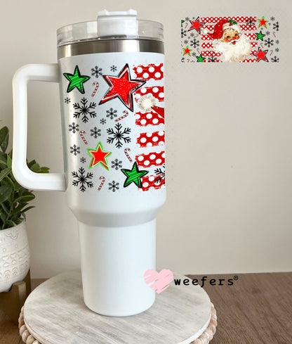 UV DTF Cup Wrap – USA Red White Blue Bows 40oz Tumbler Cup Wrap Weefers