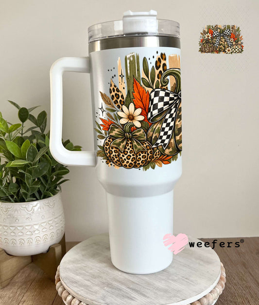 UV DTF Decal - Fall Camo Pumpkins 40oz Tumbler Weefers