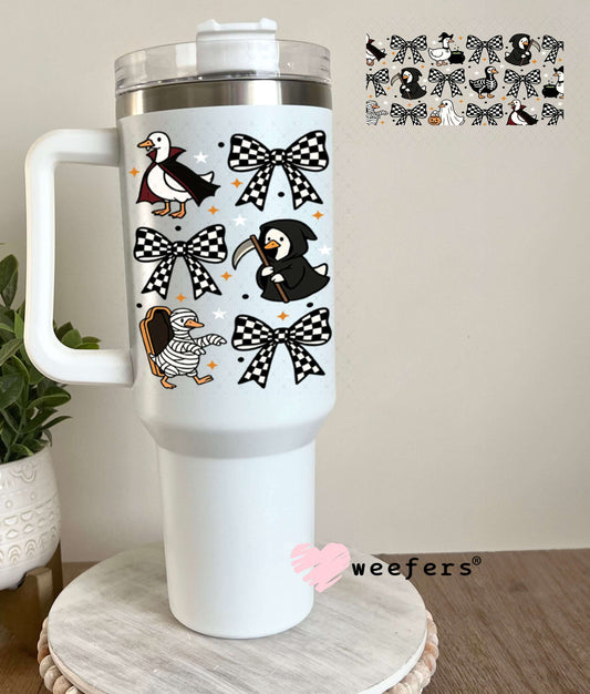 UV DTF Cup Wraps - Goose Halloween Black and White 40oz Tumbler Weefers