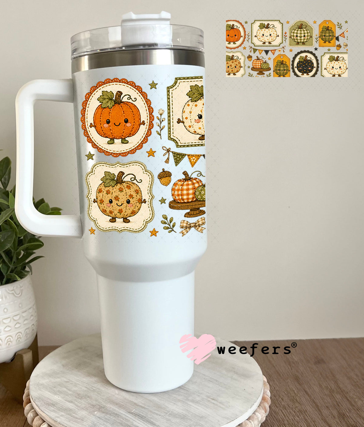 UV DTF Cup Wraps - Fall Friends Stamps 40oz Tumbler Weefers